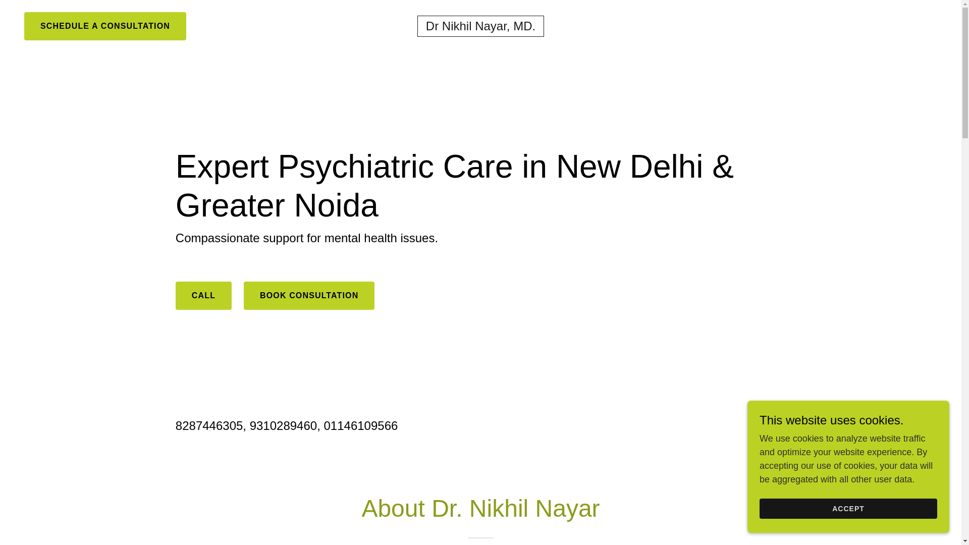website screenshot of https://drnikhilnayar.com/