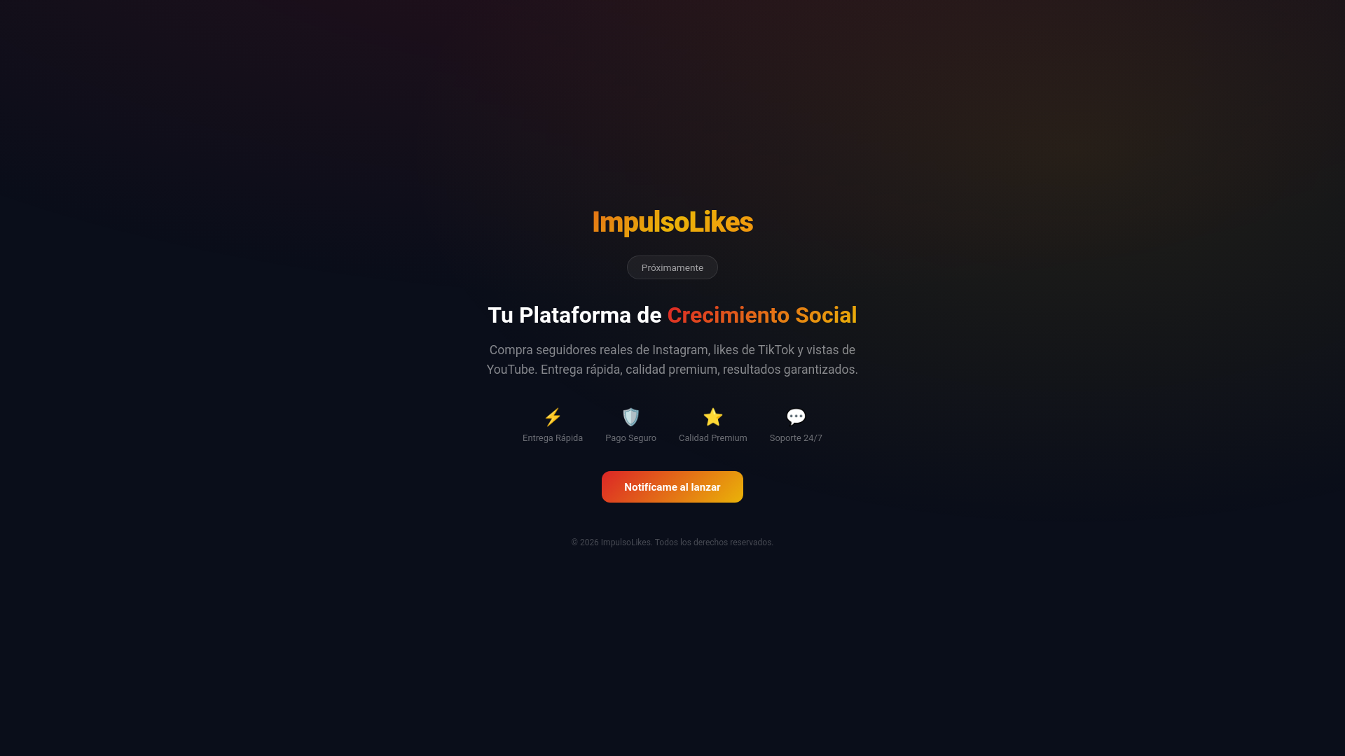 website screenshot of https://impulsolikes-coming-soon.pages.dev/
