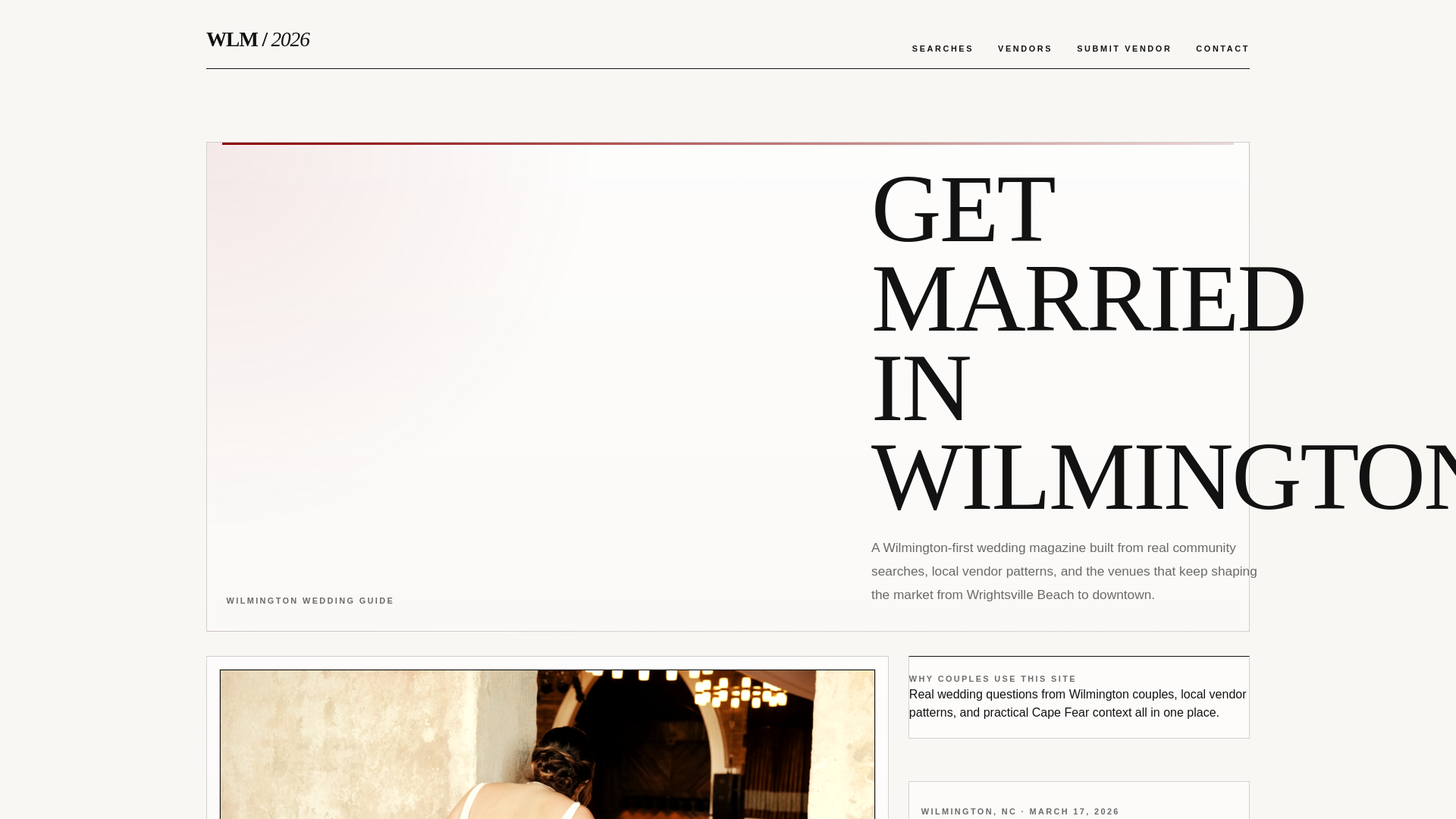 website screenshot of https://getmarriedinwilmington.com/