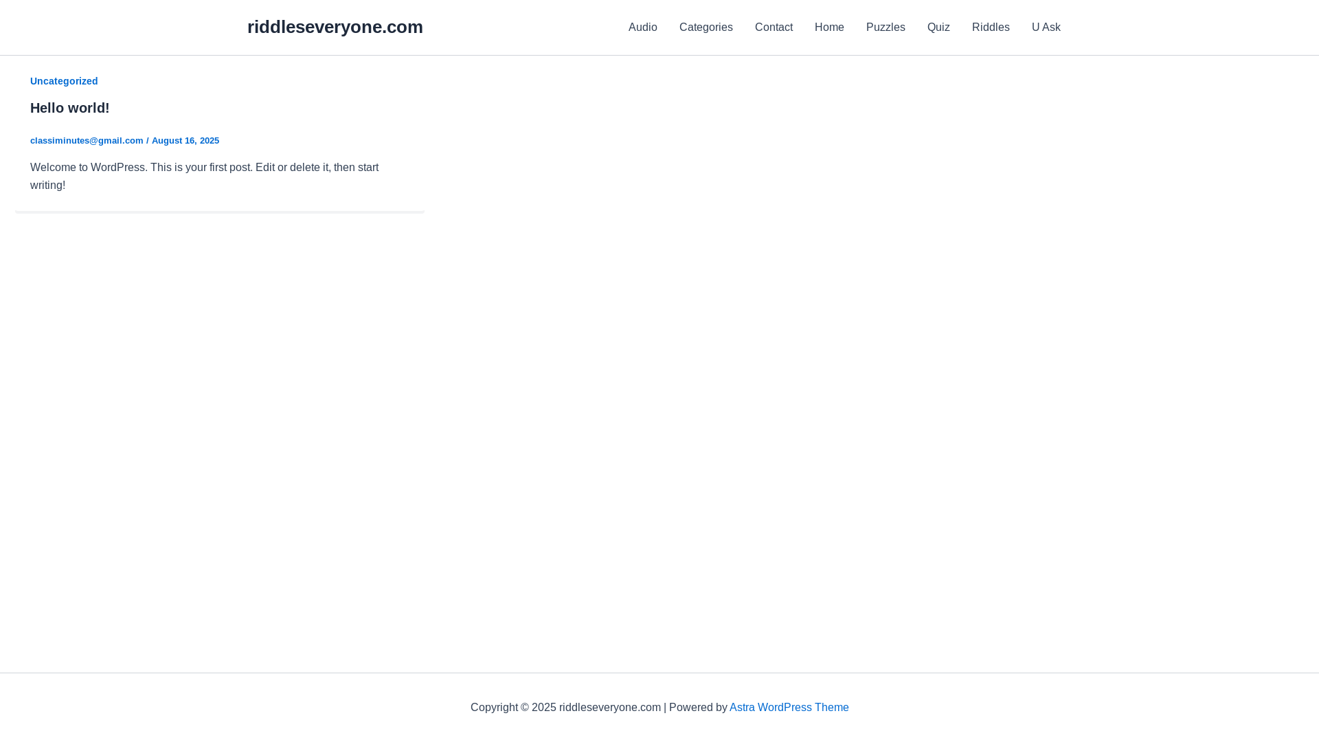 website screenshot of https://riddleseveryone.com/