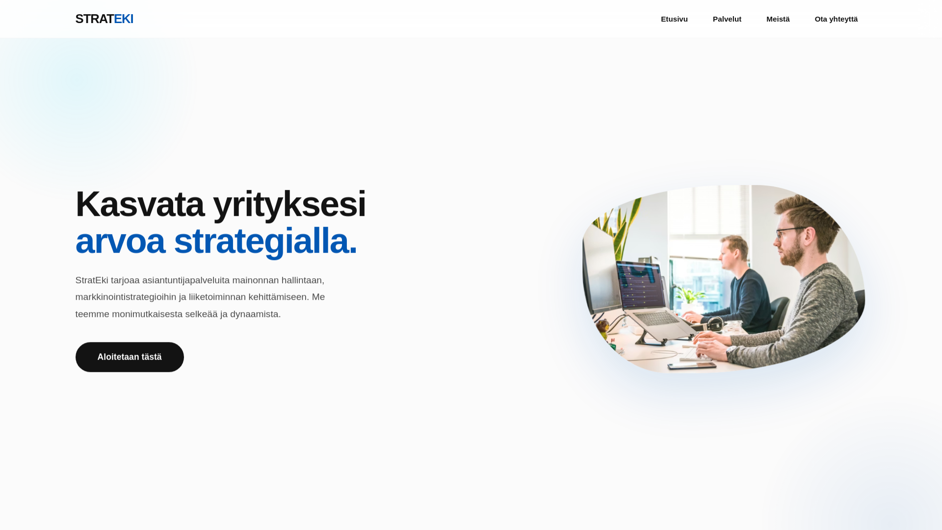 website screenshot of https://strateki.fi