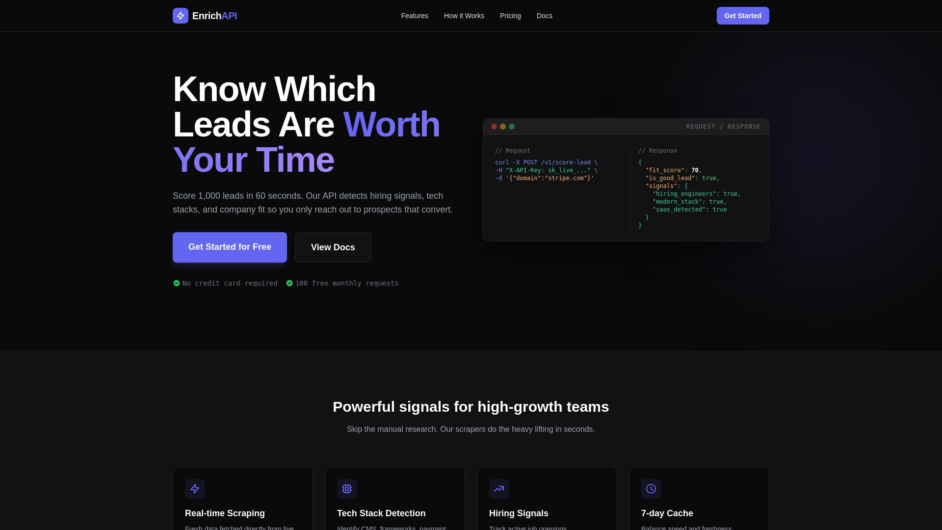 website screenshot of https://enrichapi.org/