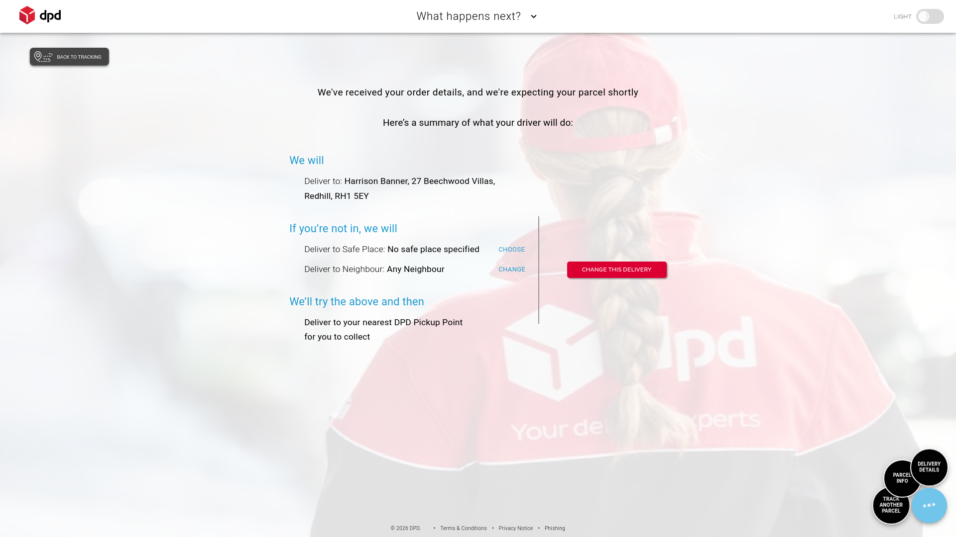 website screenshot of https://www.dpd.co.uk/d/6df73X1hHowE