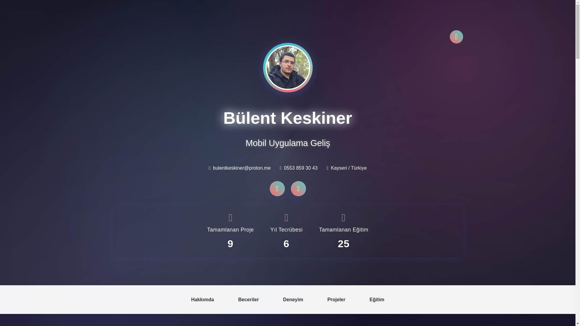 website screenshot of https://bulentkeskiner.me/