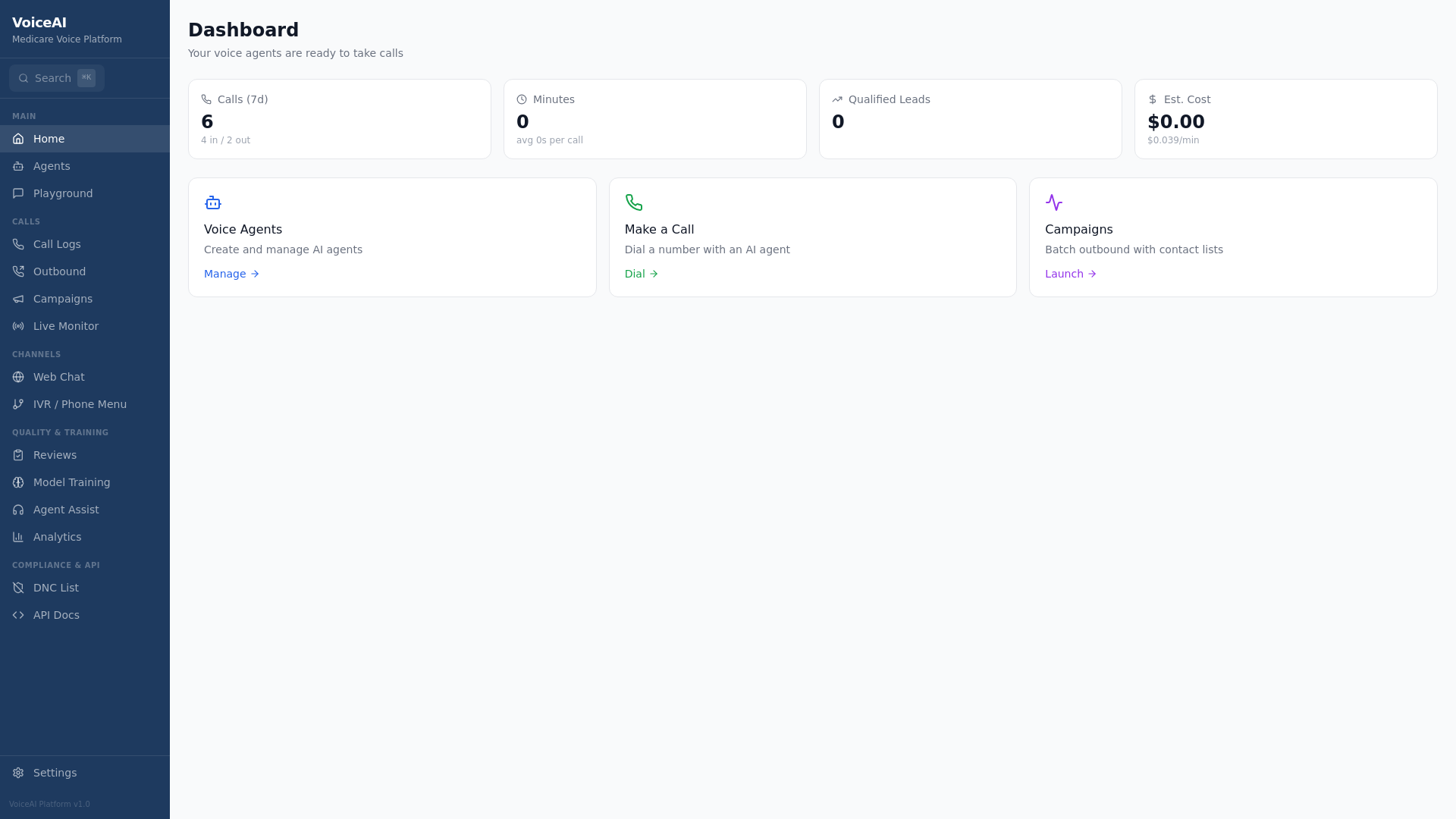 website screenshot of https://voicesimply.ai/