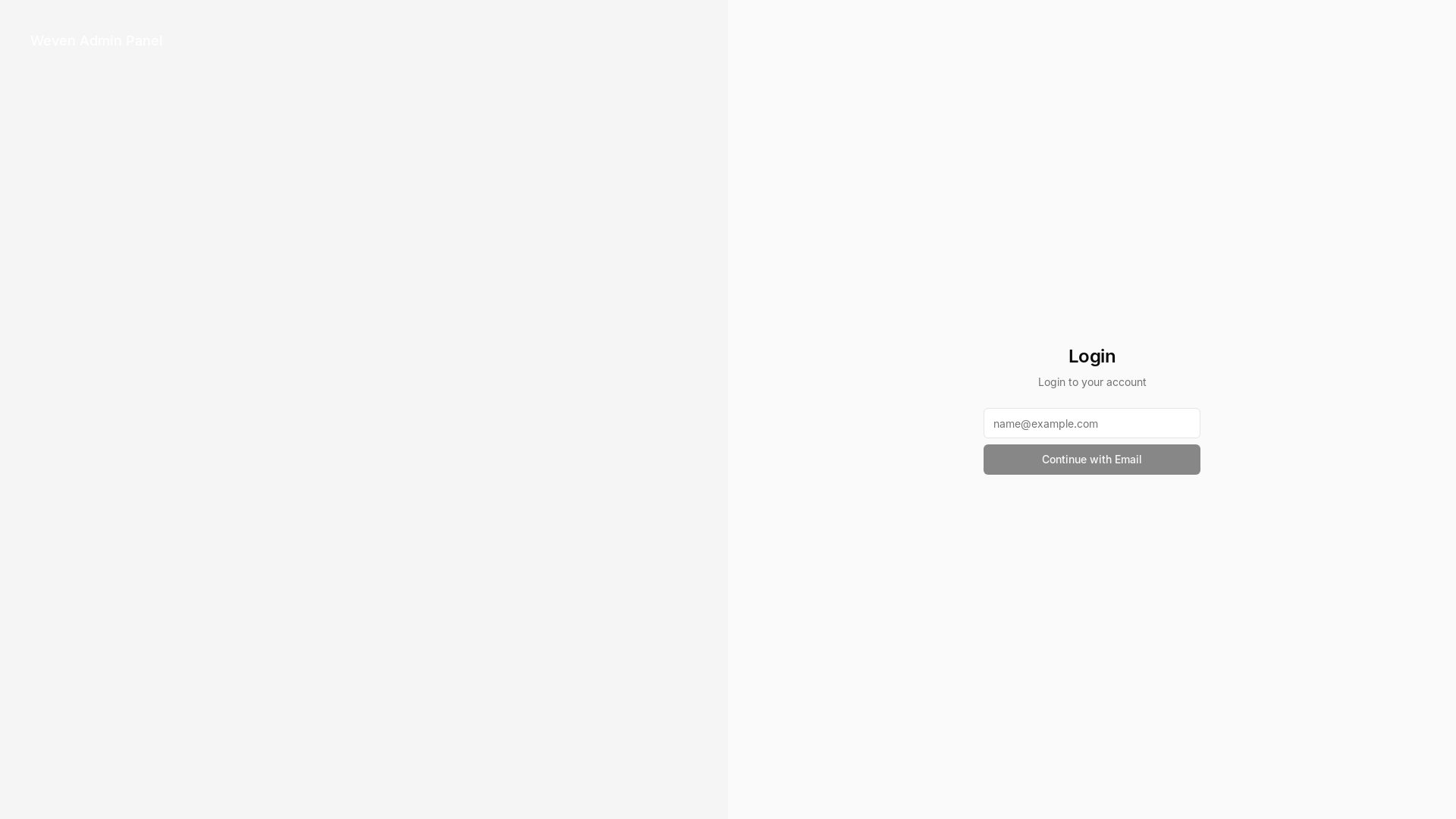 website screenshot of https://weven-admin-app.pages.dev/
