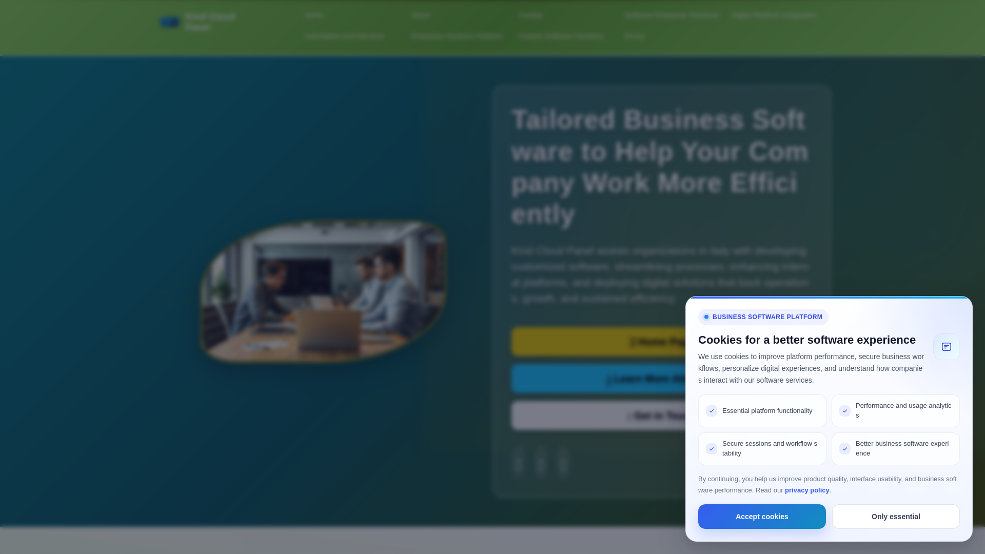 website screenshot of https://kindcloudpanel.digital/