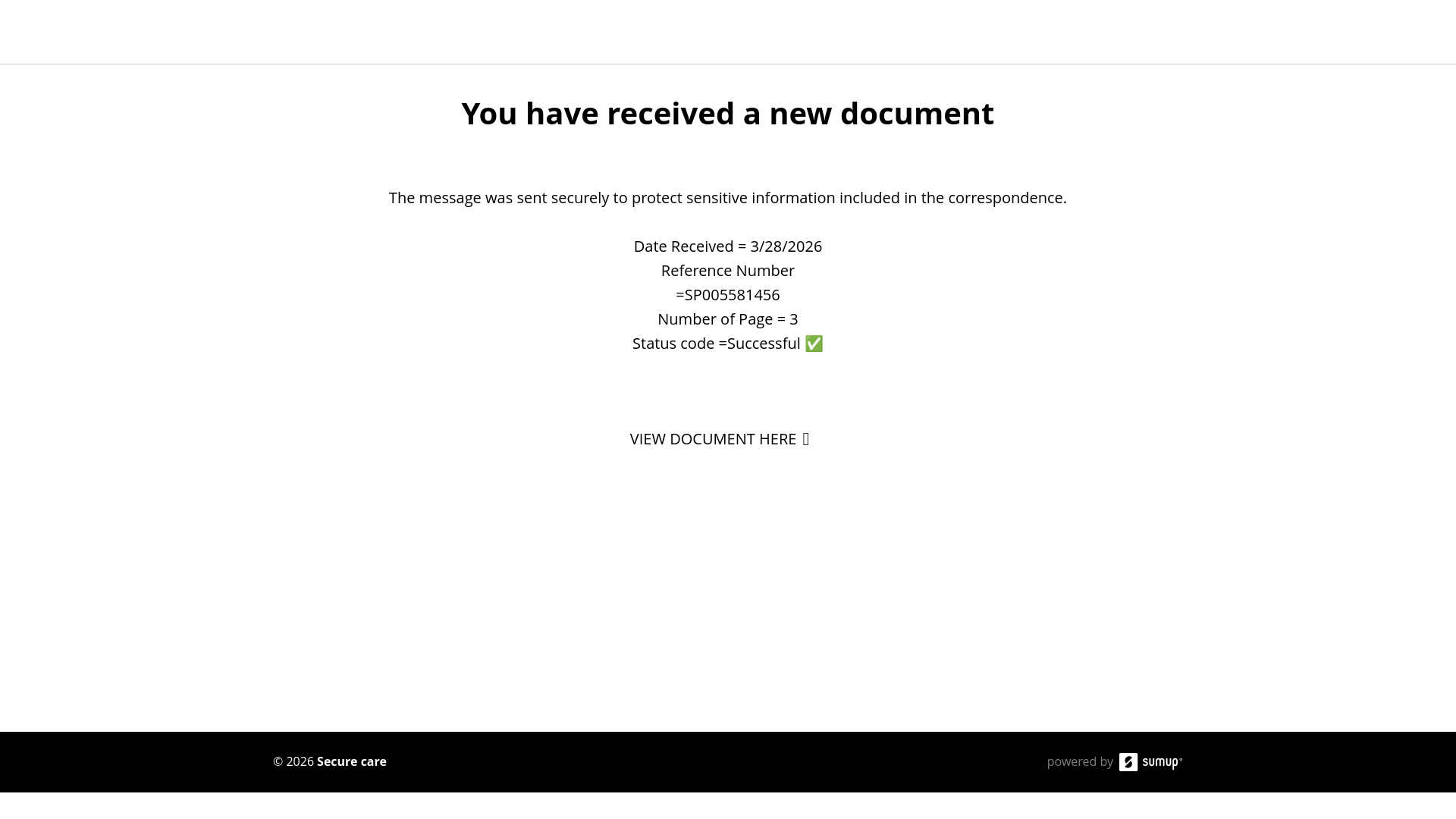 website screenshot of https://secure-care.sumupstore.com/
