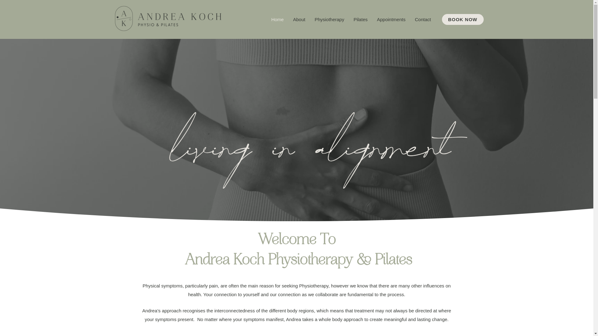website screenshot of https://andreakochphysio.online/