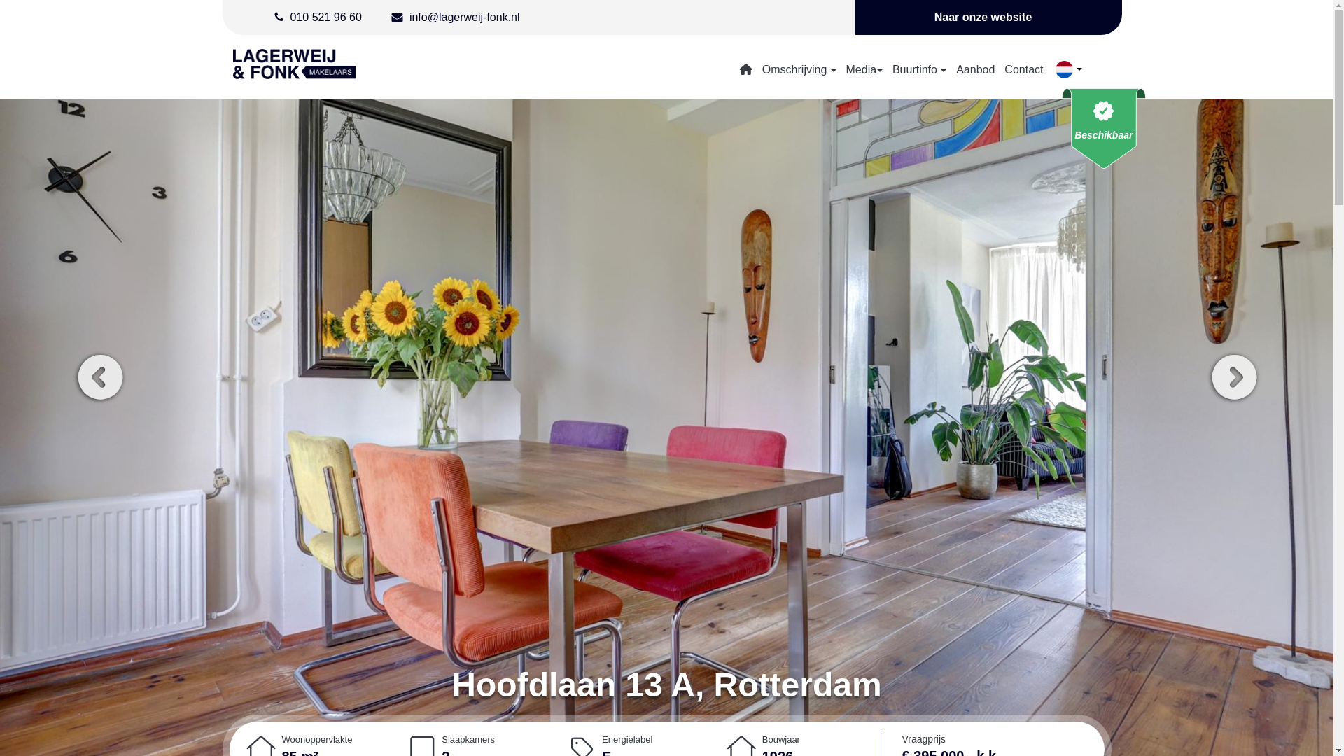website screenshot of https://hoofdlaan13a.nl/