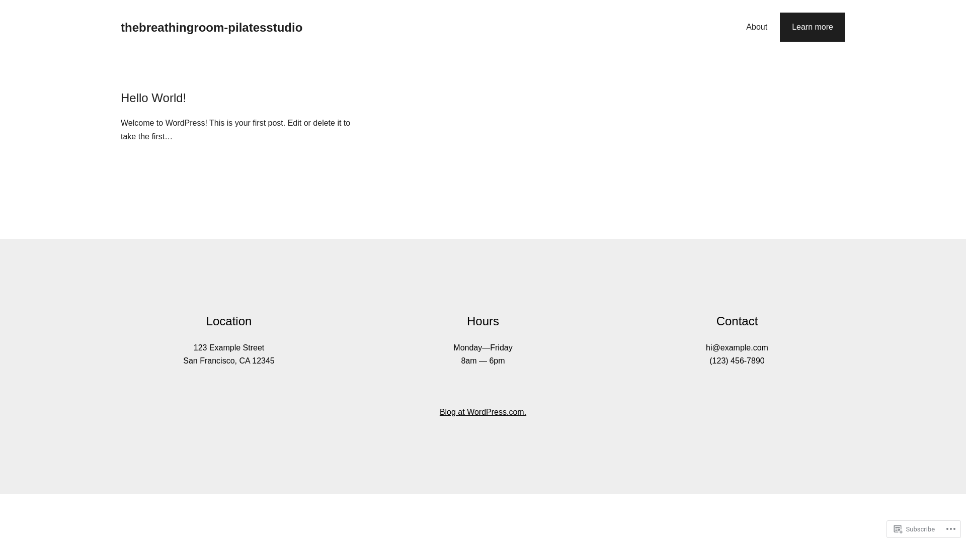 website screenshot of https://thebreathingroompilatesstudio.com/
