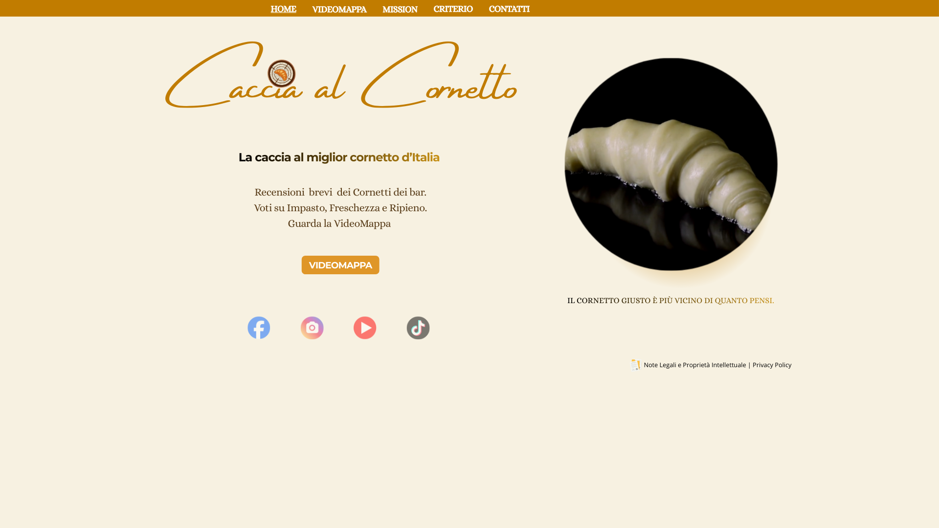 website screenshot of https://trova-il-cornetto.it/