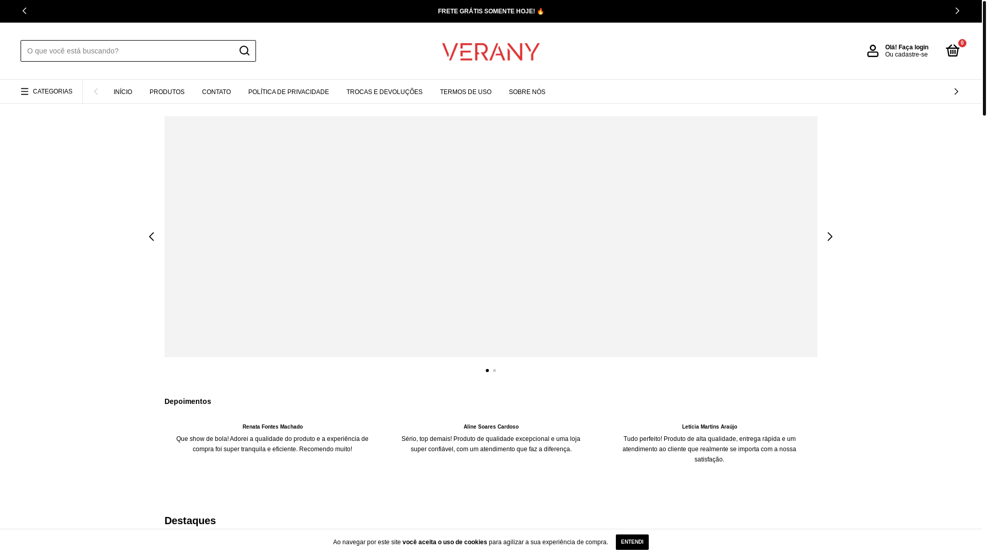 website screenshot of https://lojaverany.com/