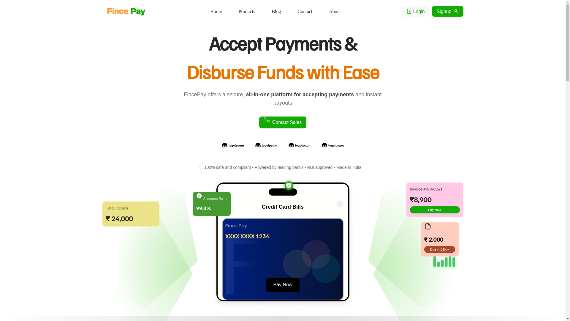 website screenshot of https://fincepay.pages.dev/