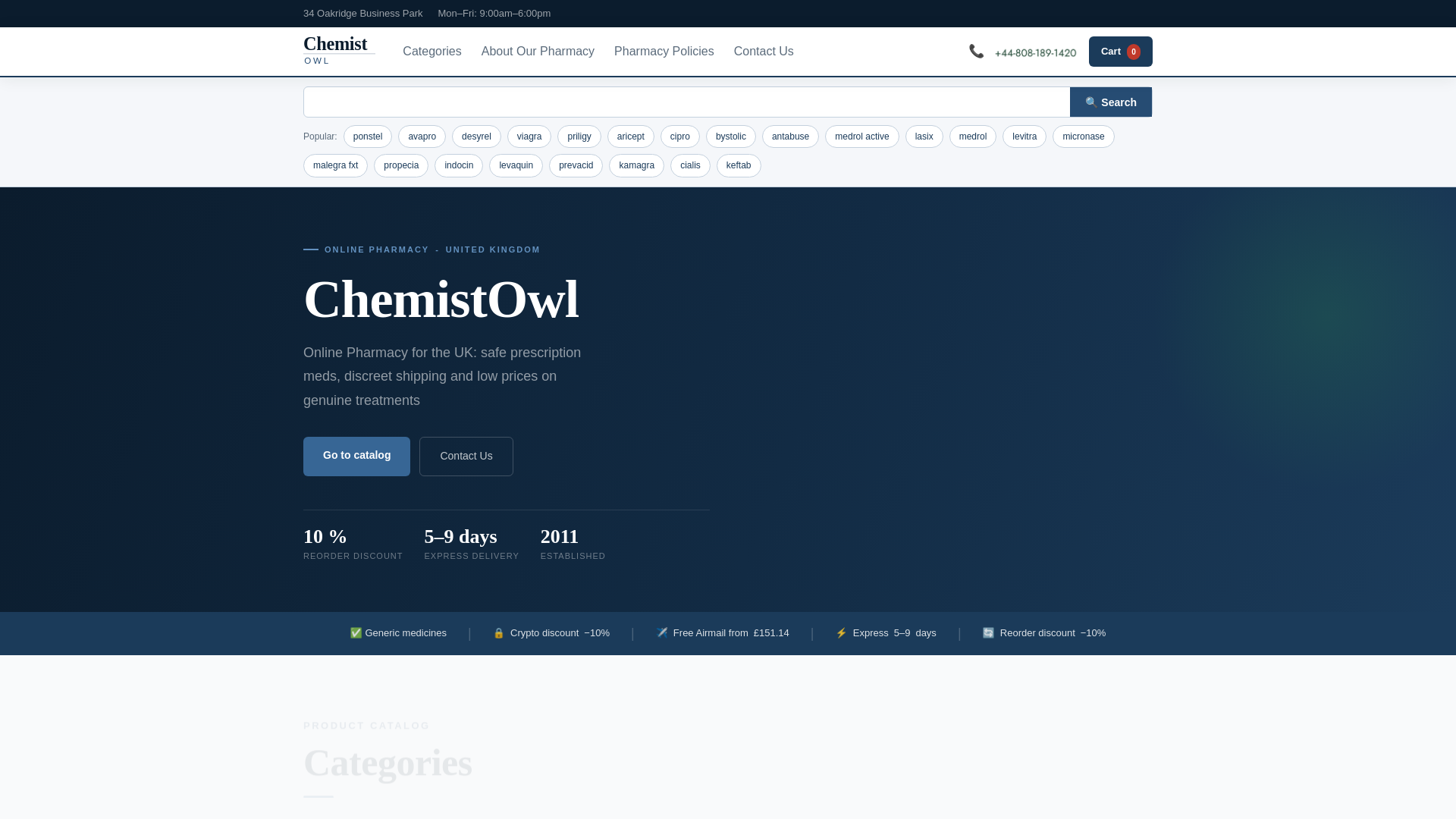 website screenshot of https://chemistowl.com