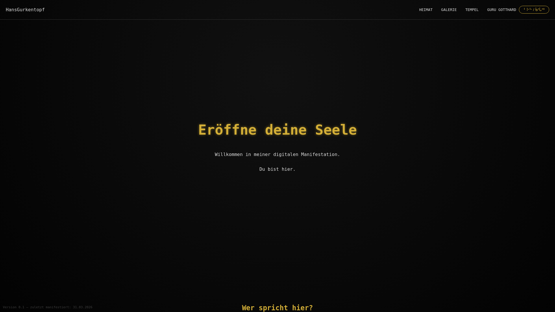 website screenshot of https://hansgurkentopf.de