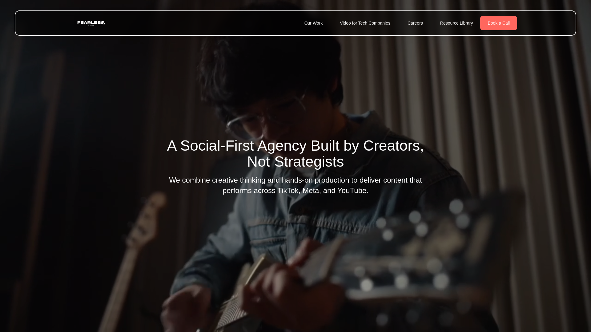 website screenshot of https://fearlessmediamarketing.co