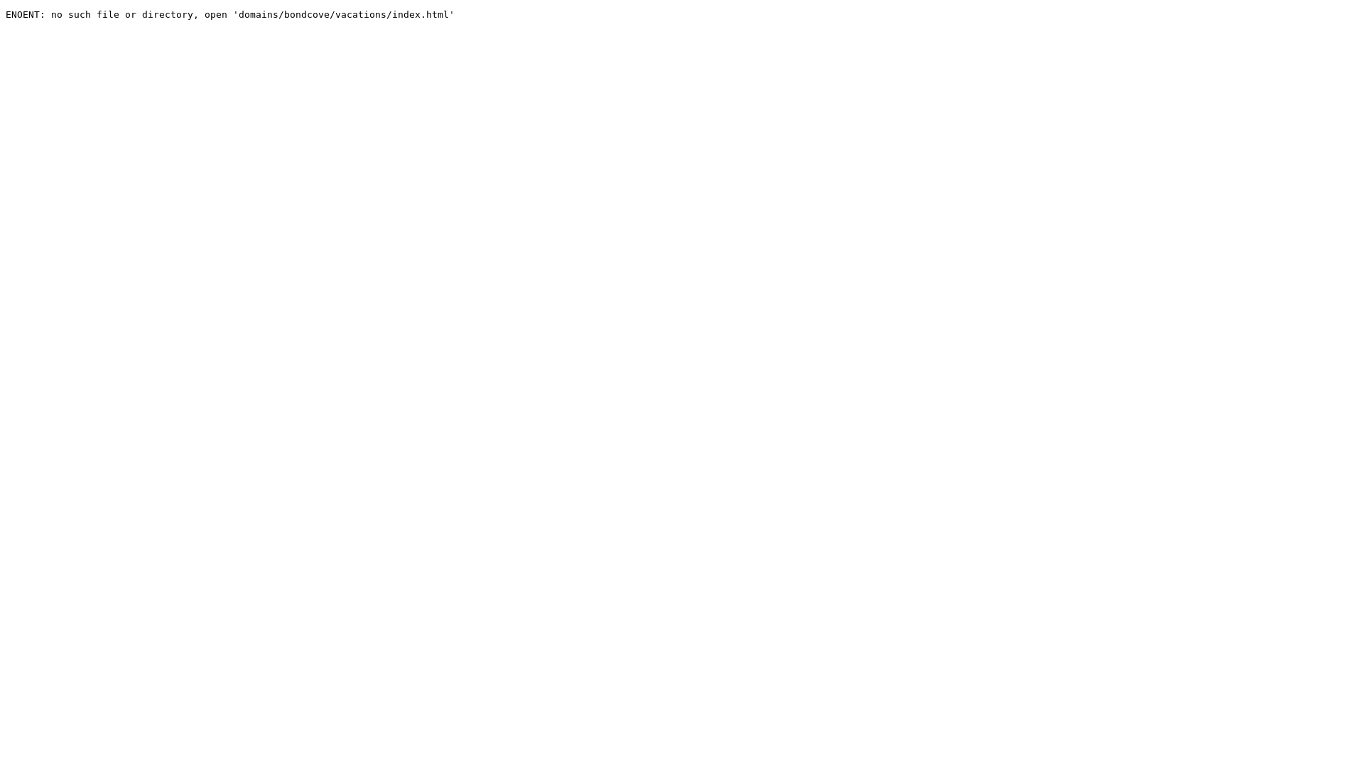 website screenshot of https://bondcove.vacations/