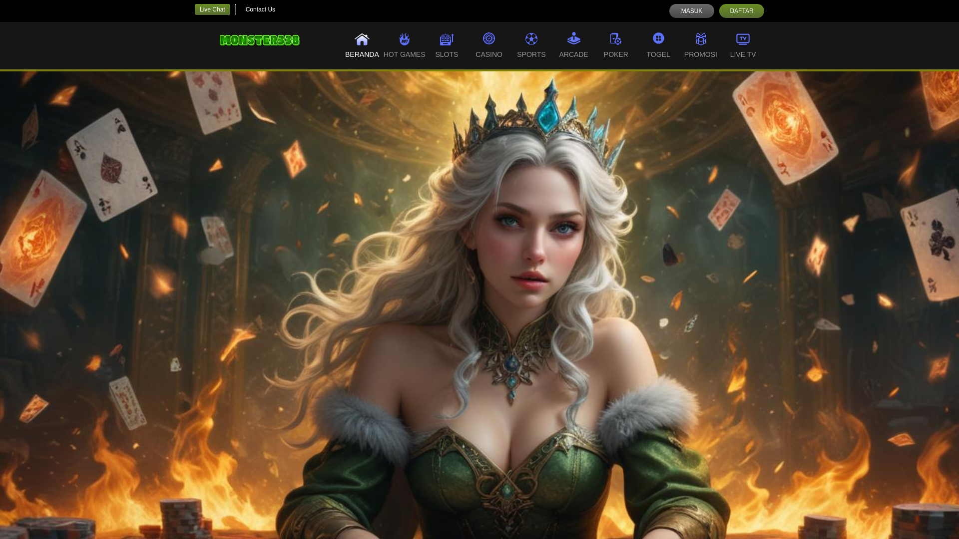 website screenshot of https://monster338.com