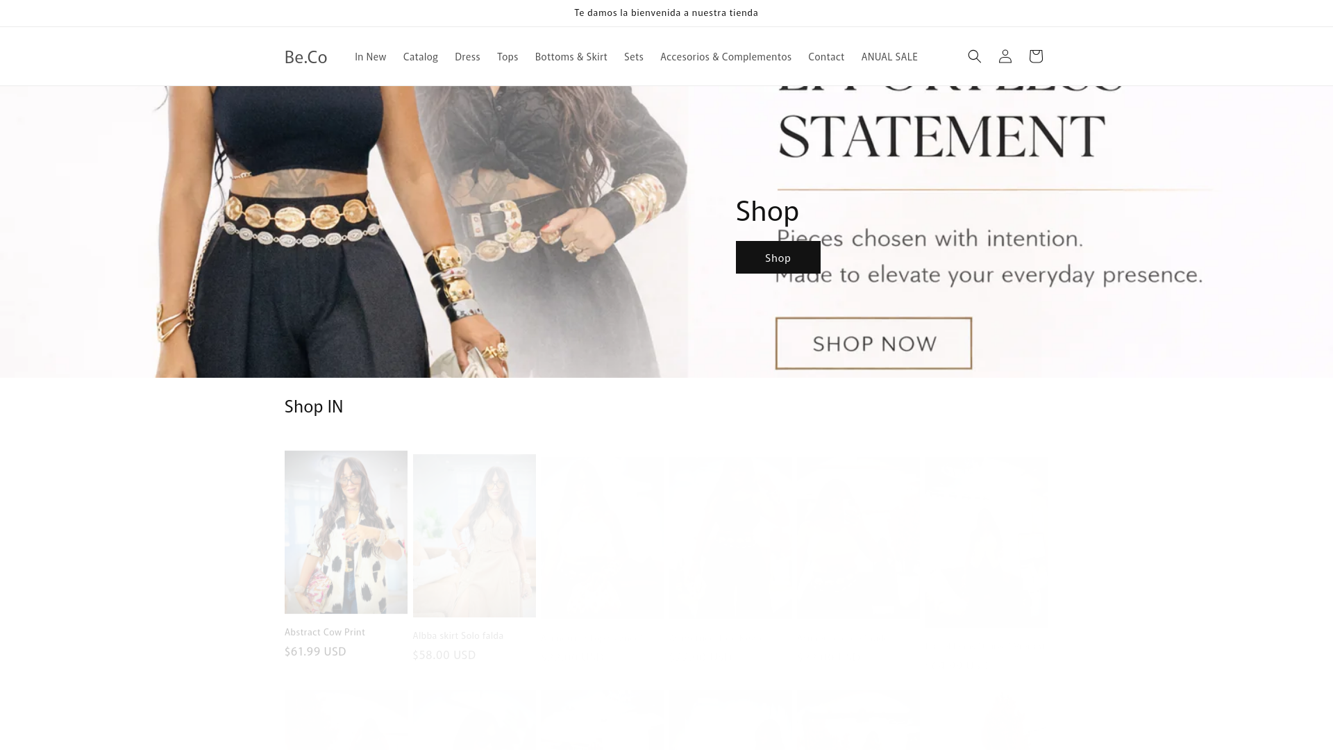 website screenshot of https://becoestudio.shop