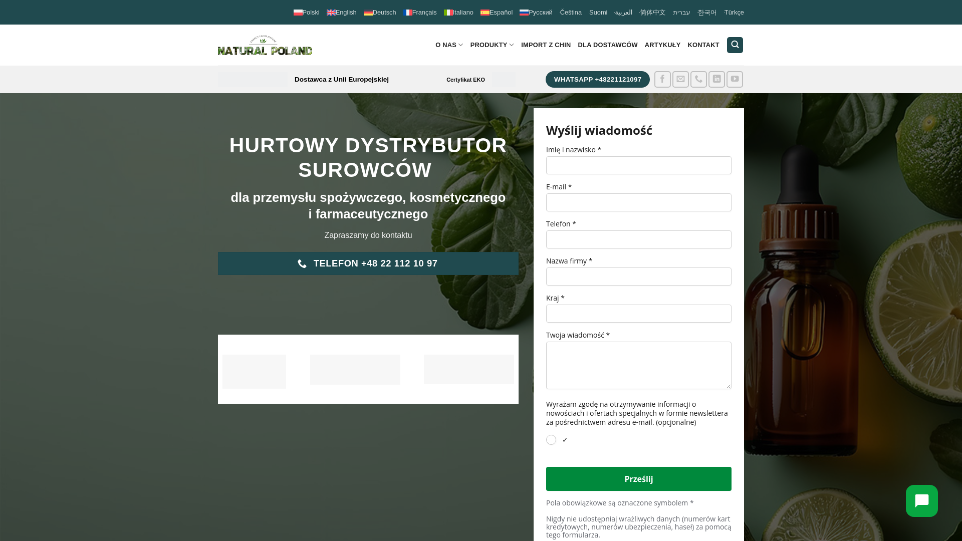 website screenshot of https://naturalpoland.com