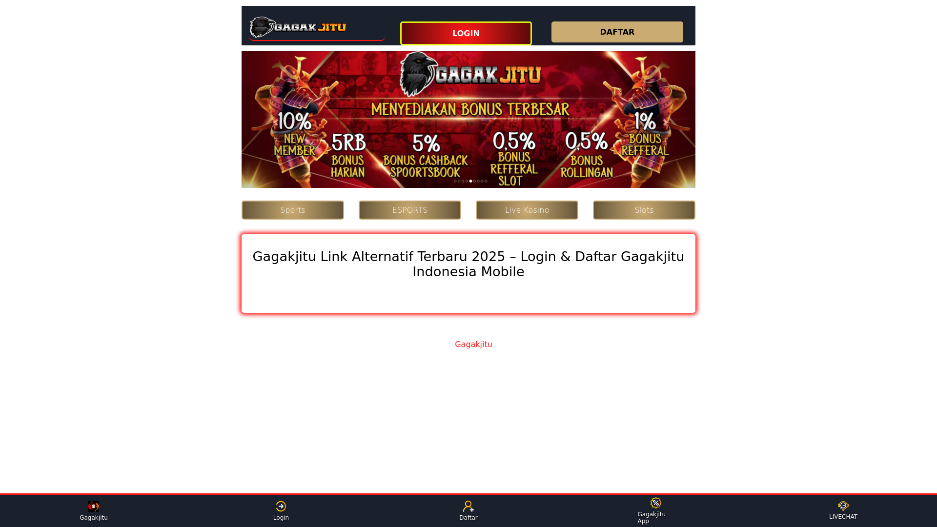 website screenshot of https://gagakjitu.store/