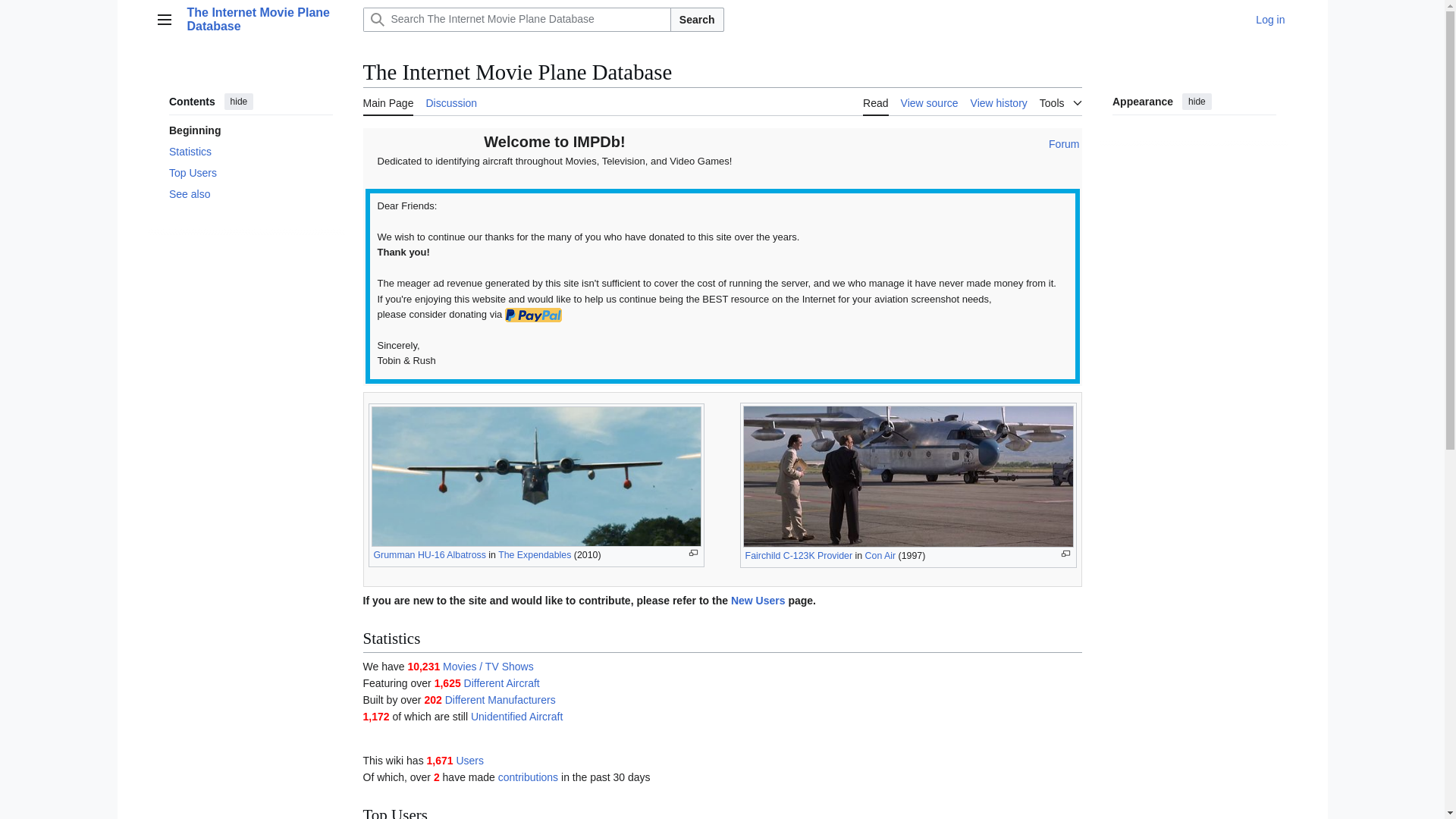 website screenshot of https://impdb.org/