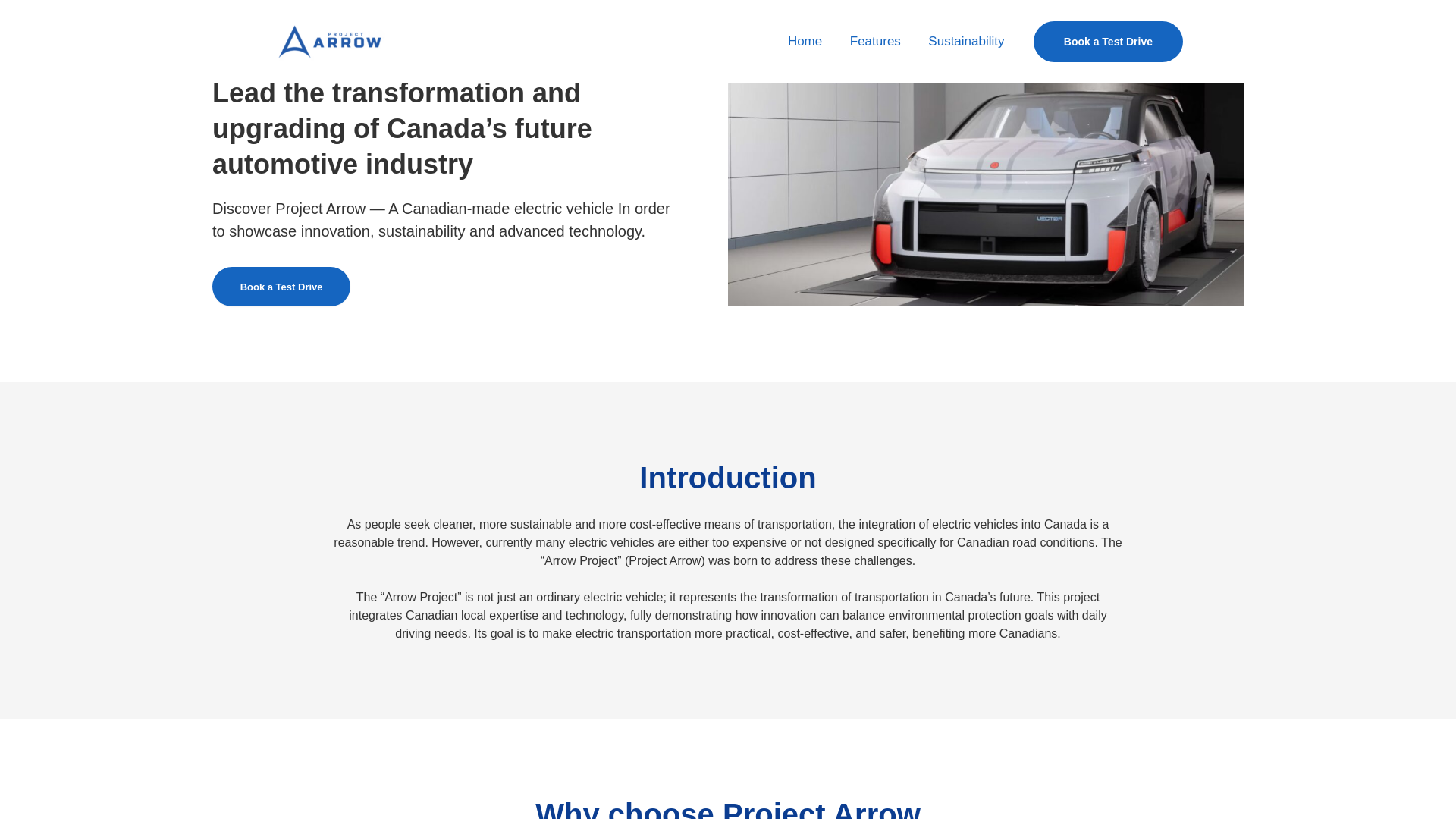 website screenshot of https://senecaprojectarrow.me/