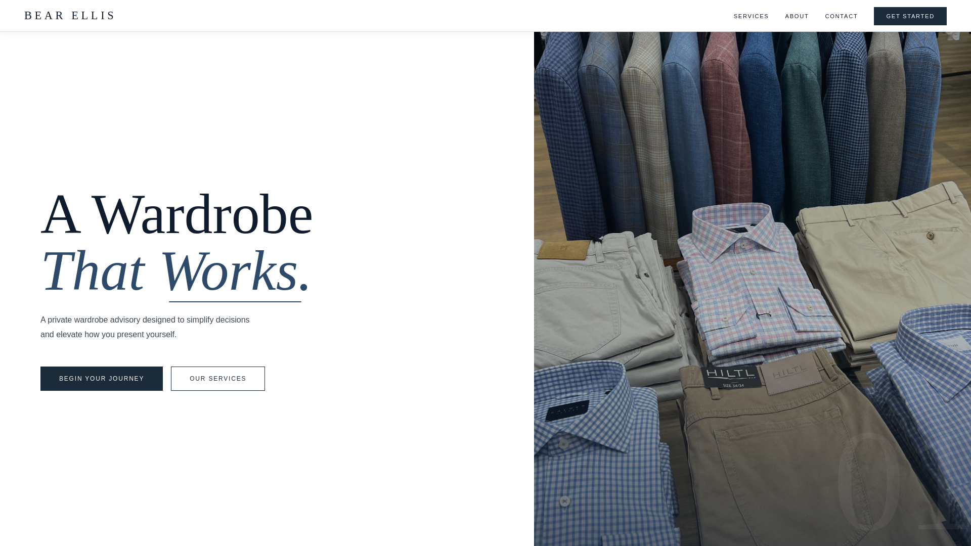 website screenshot of https://bearellis.com/