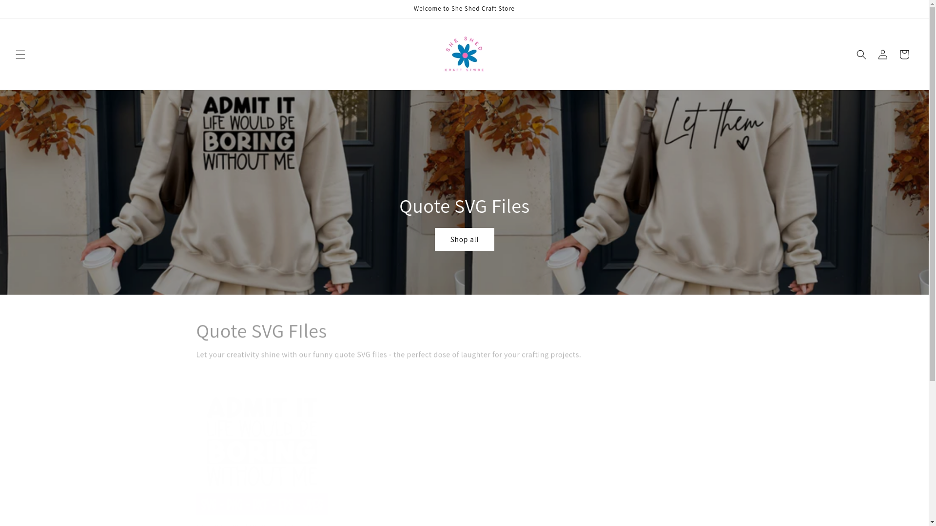 website screenshot of https://sheshedcraftstore2.com/