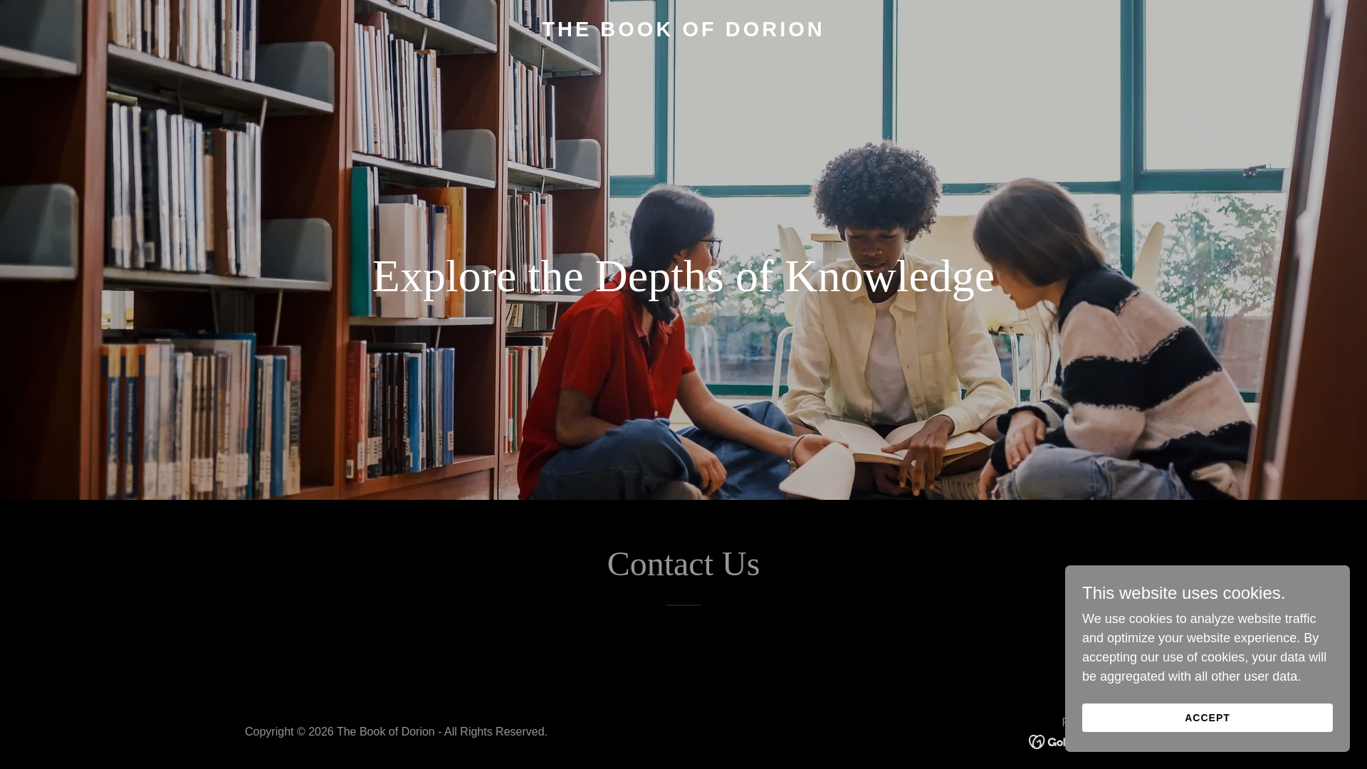 website screenshot of https://thebookofdorion.com/