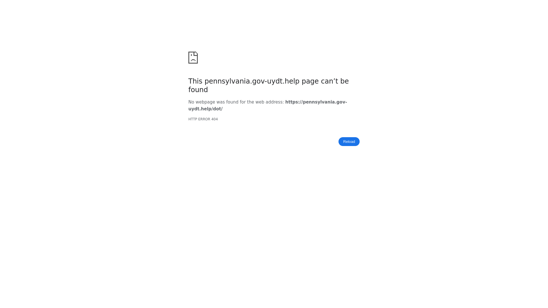 website screenshot of https://pennsylvania.gov-uydt.help/dot/