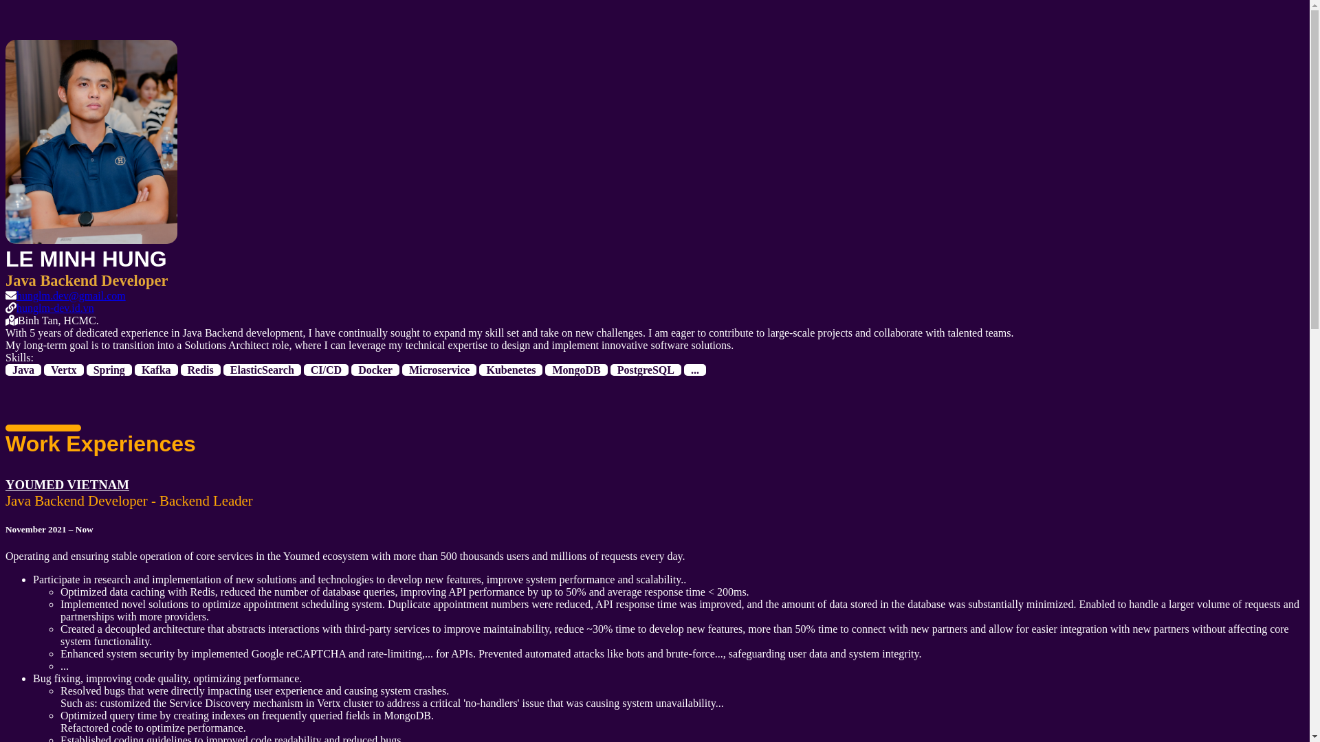 website screenshot of https://hunglm-dev.pages.dev/
