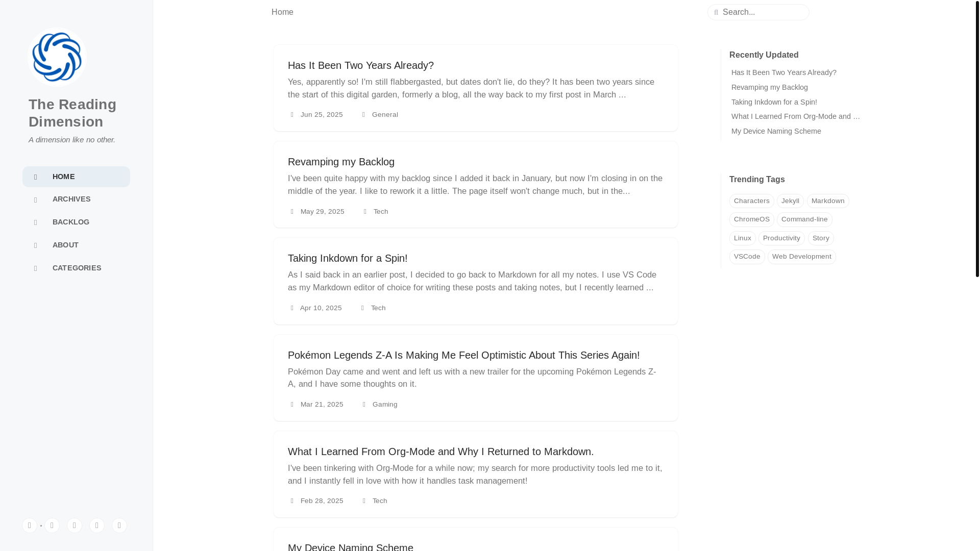 website screenshot of https://thereadingdimension.pages.dev/