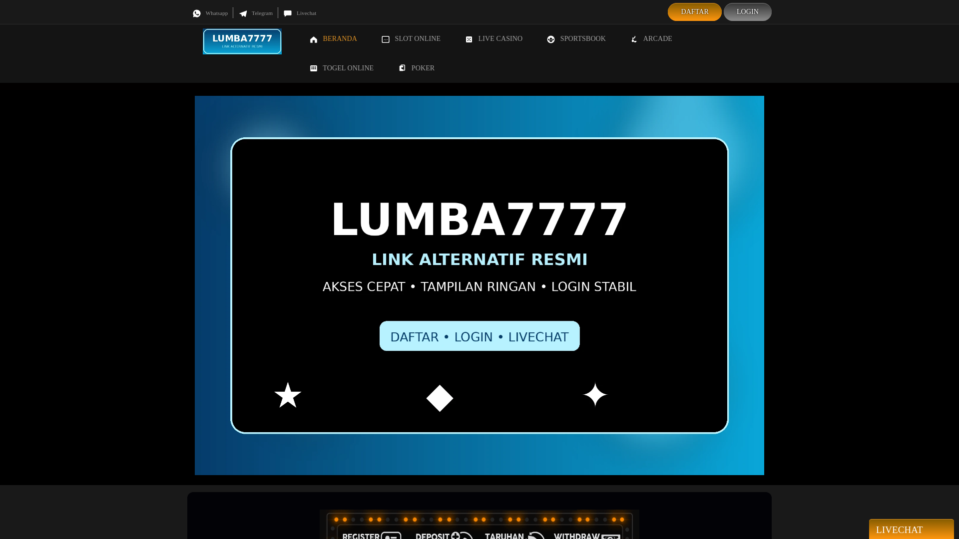 website screenshot of https://lumba7777.com/