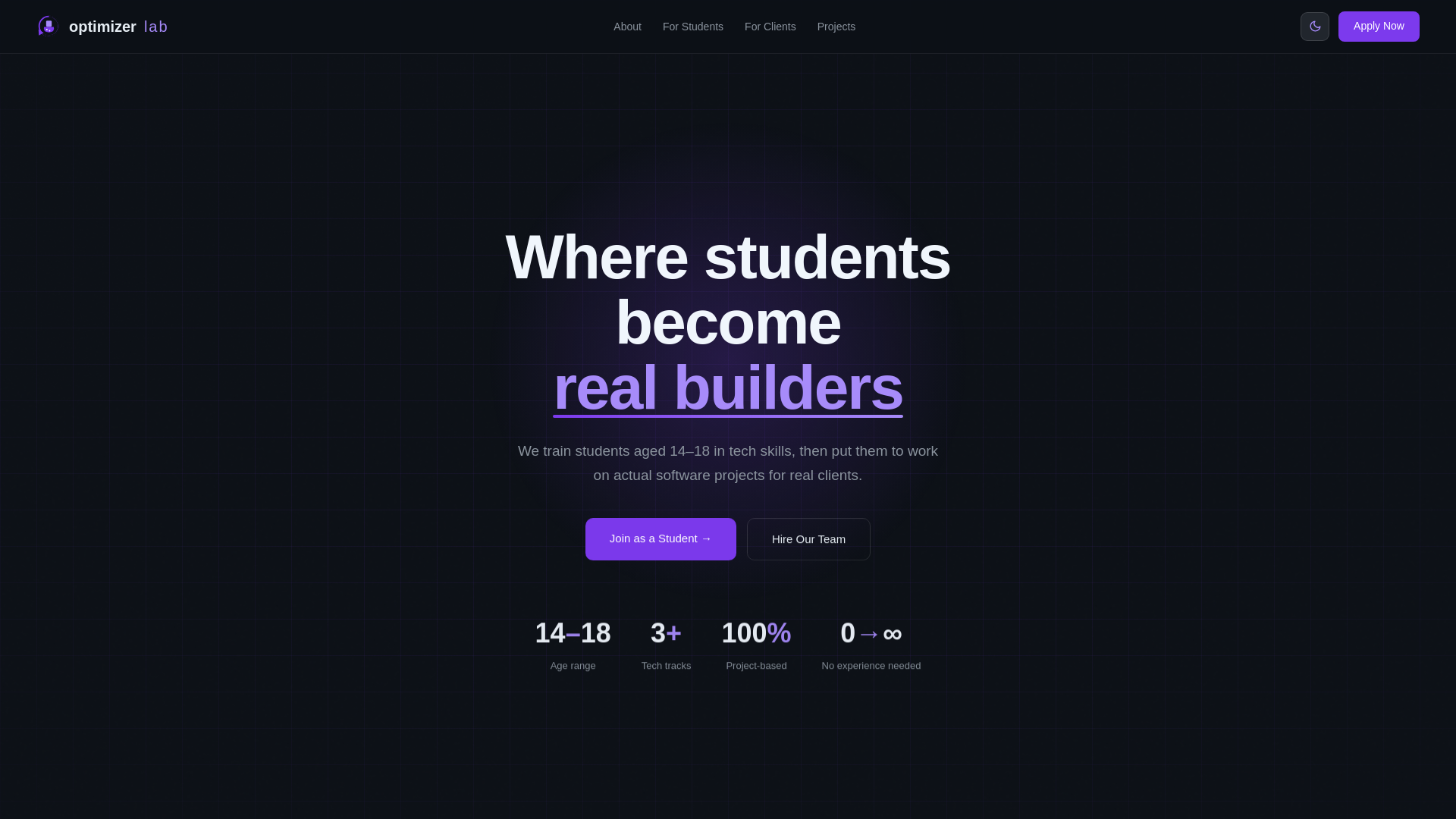 website screenshot of https://optimizerlab.in/