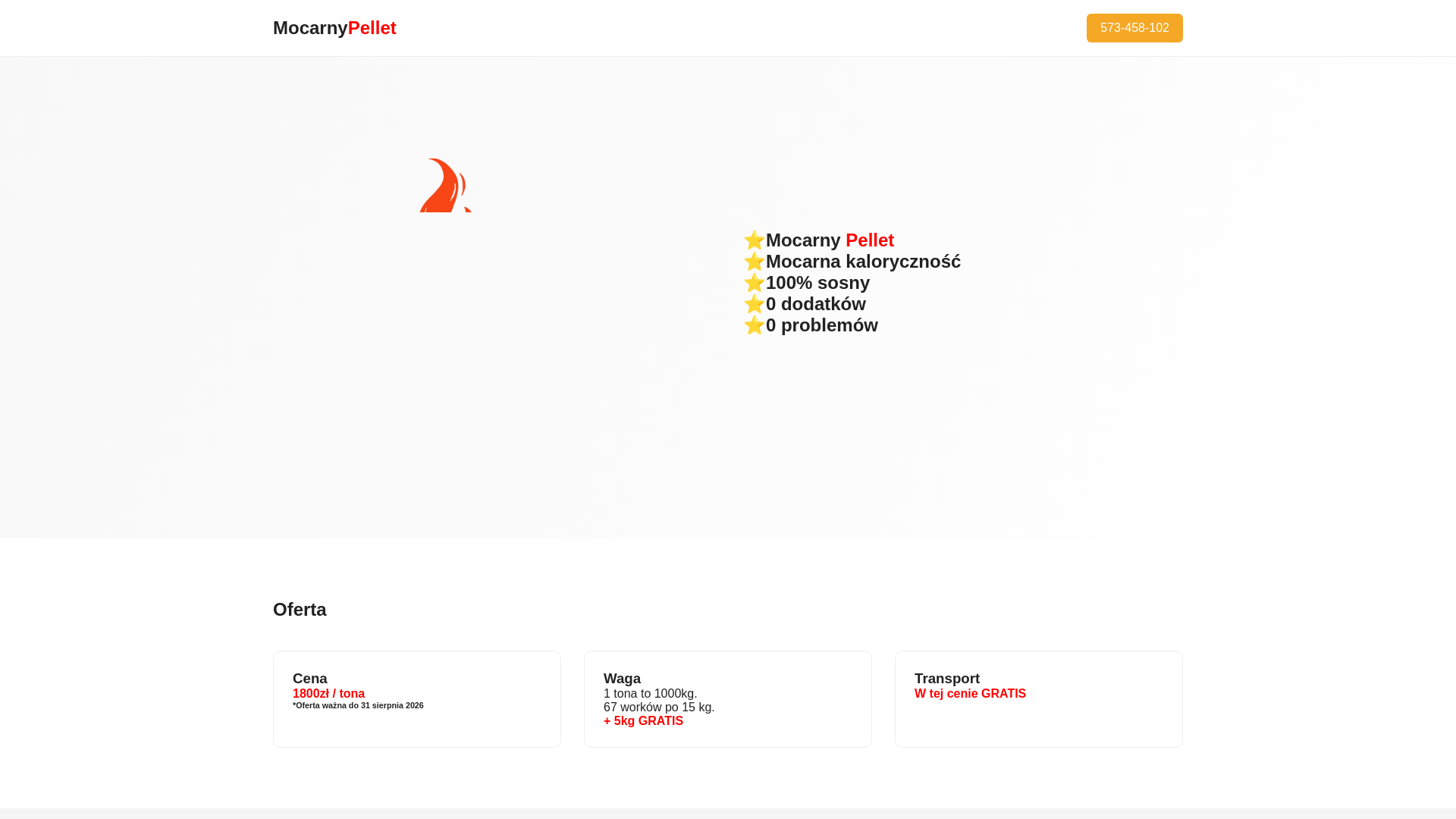 website screenshot of https://mocarnypelet.pl/