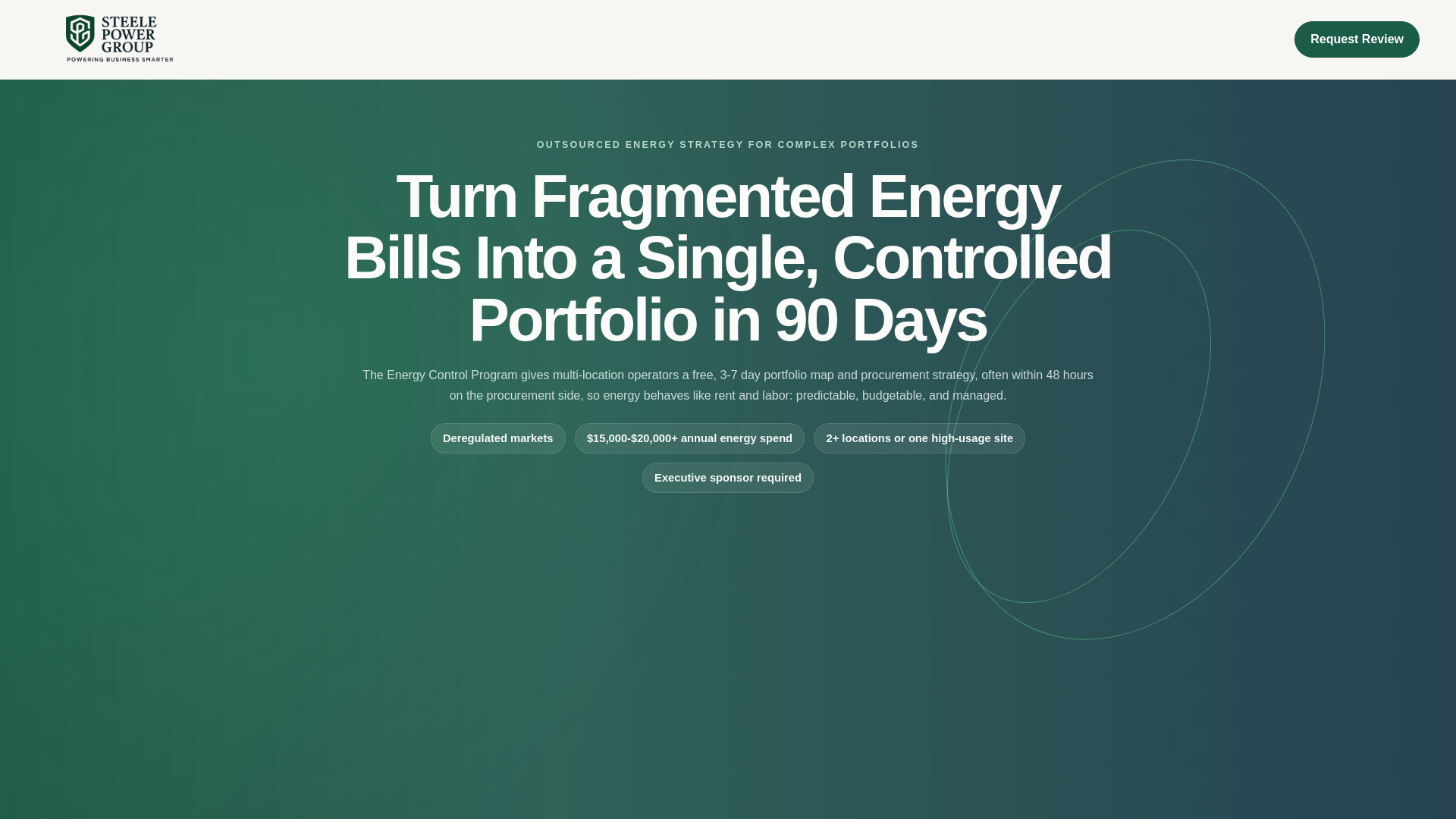 website screenshot of https://steele-power-group-energy-funnel.pages.dev/