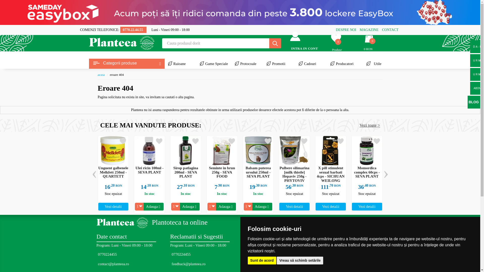 website screenshot of https://sevaplant.ro/