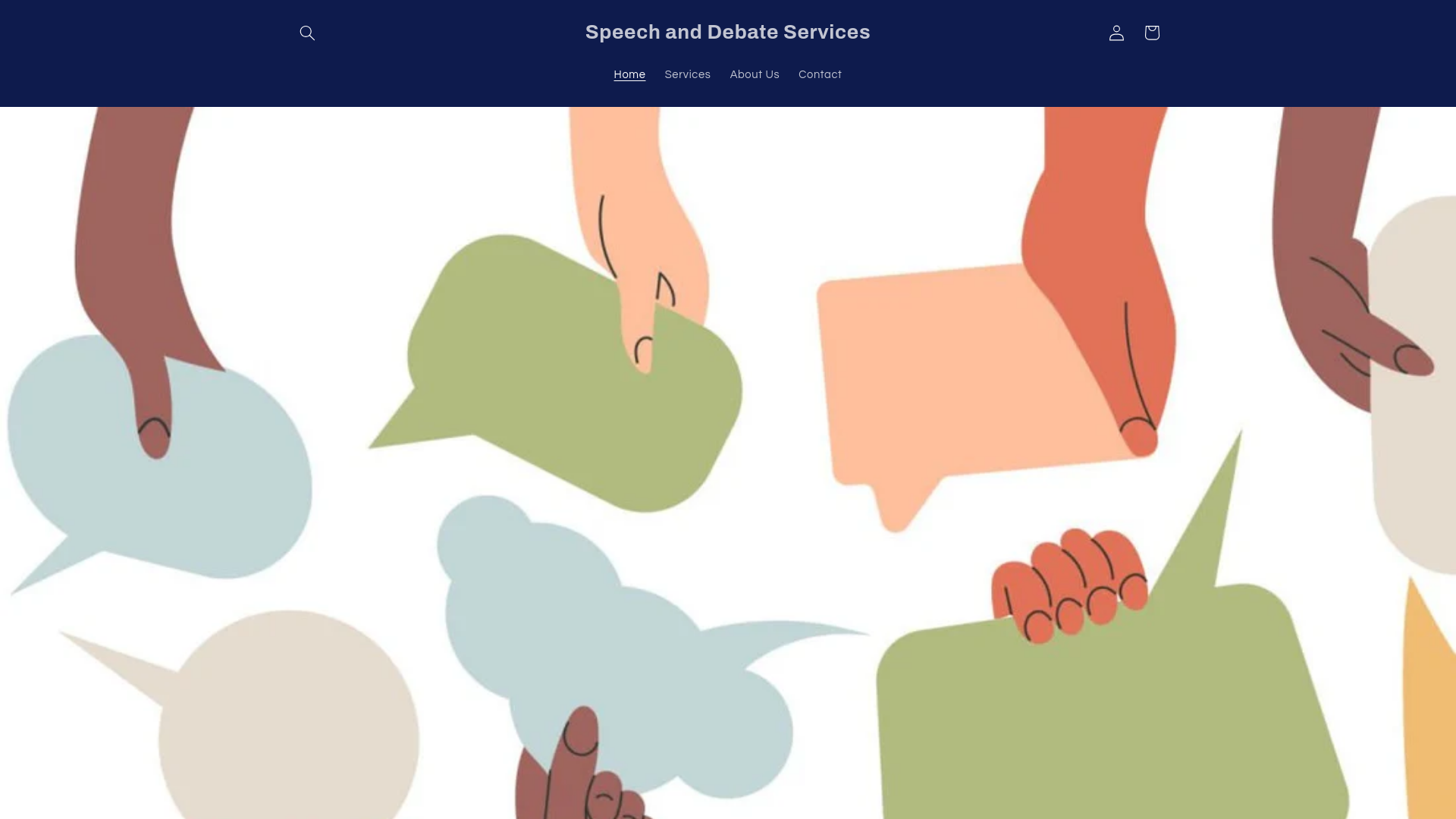 website screenshot of https://speechanddebateservices.com/