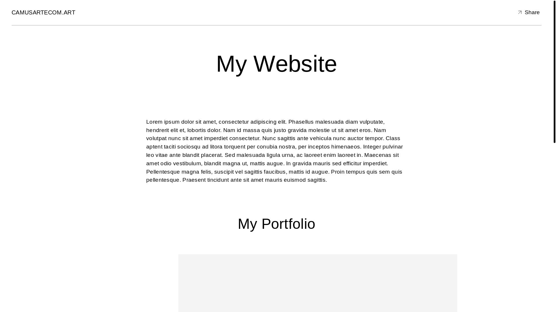 website screenshot of https://camusartecom.art/
