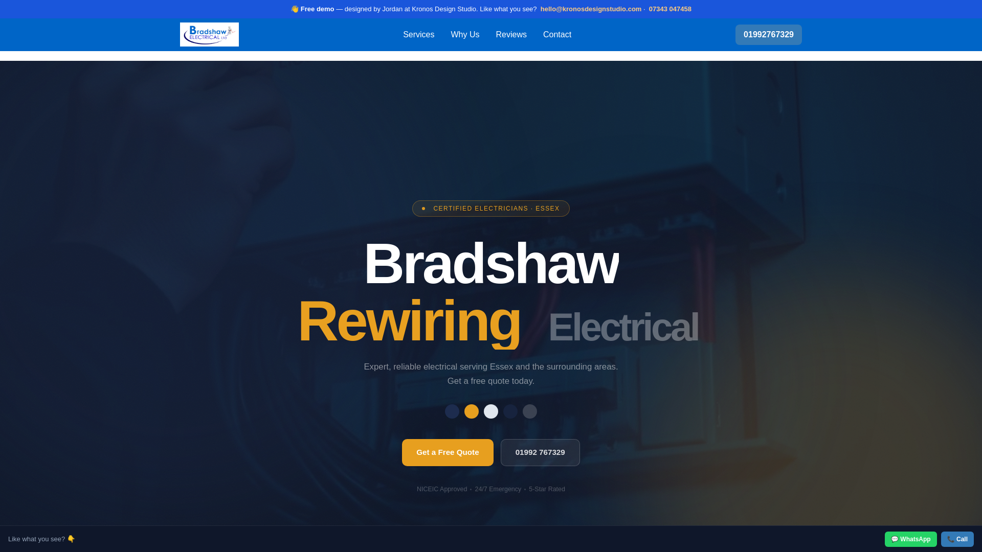 website screenshot of https://bradshaw-electrical-kronos-demo.pages.dev/
