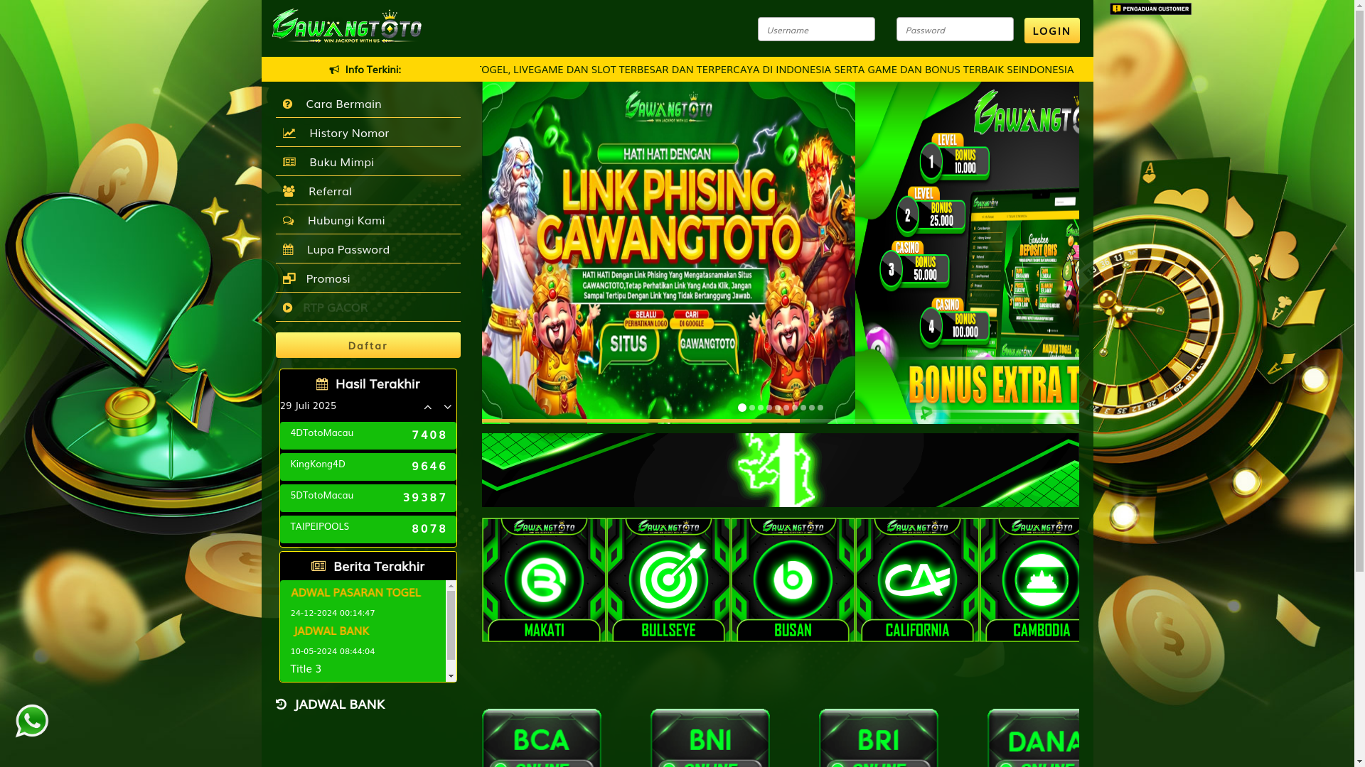 website screenshot of https://gawangbadai.xyz/