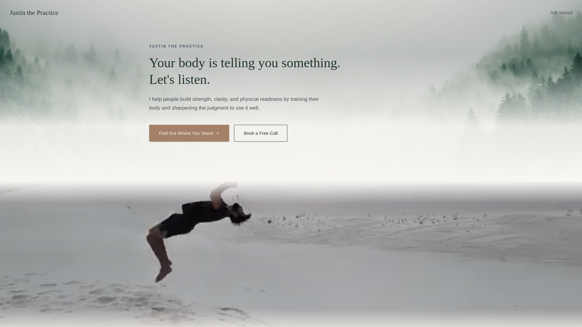 website screenshot of https://justincoach.pages.dev/