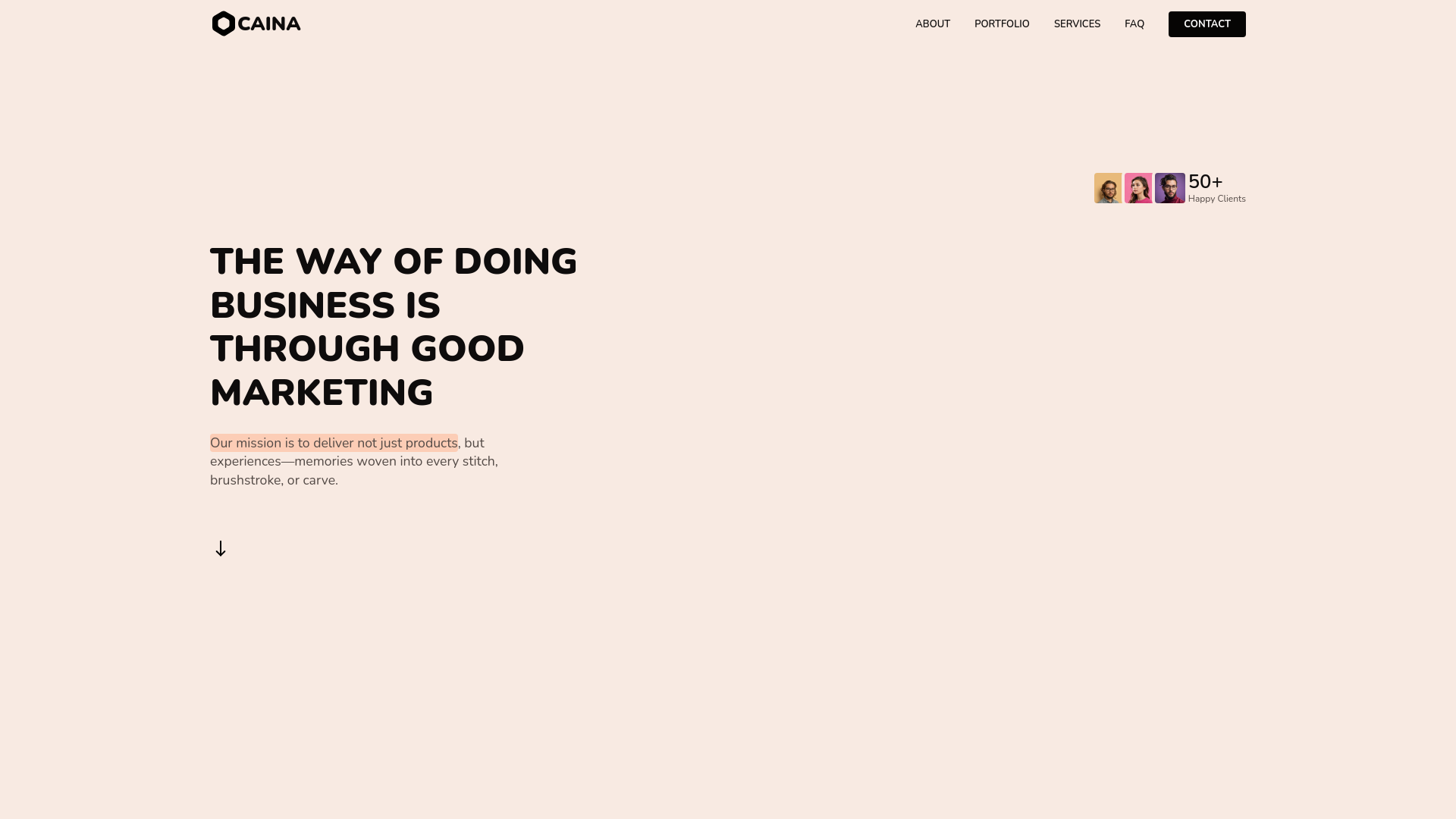 website screenshot of https://caina-demo.pages.dev/