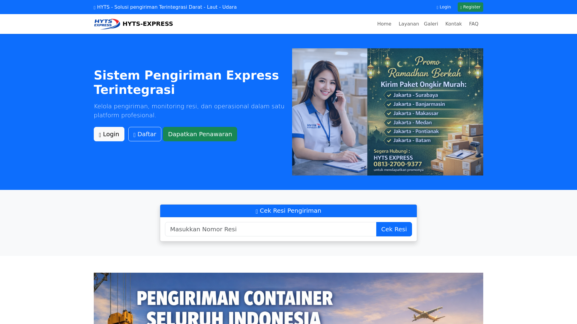 website screenshot of https://hyts-express.my.id/