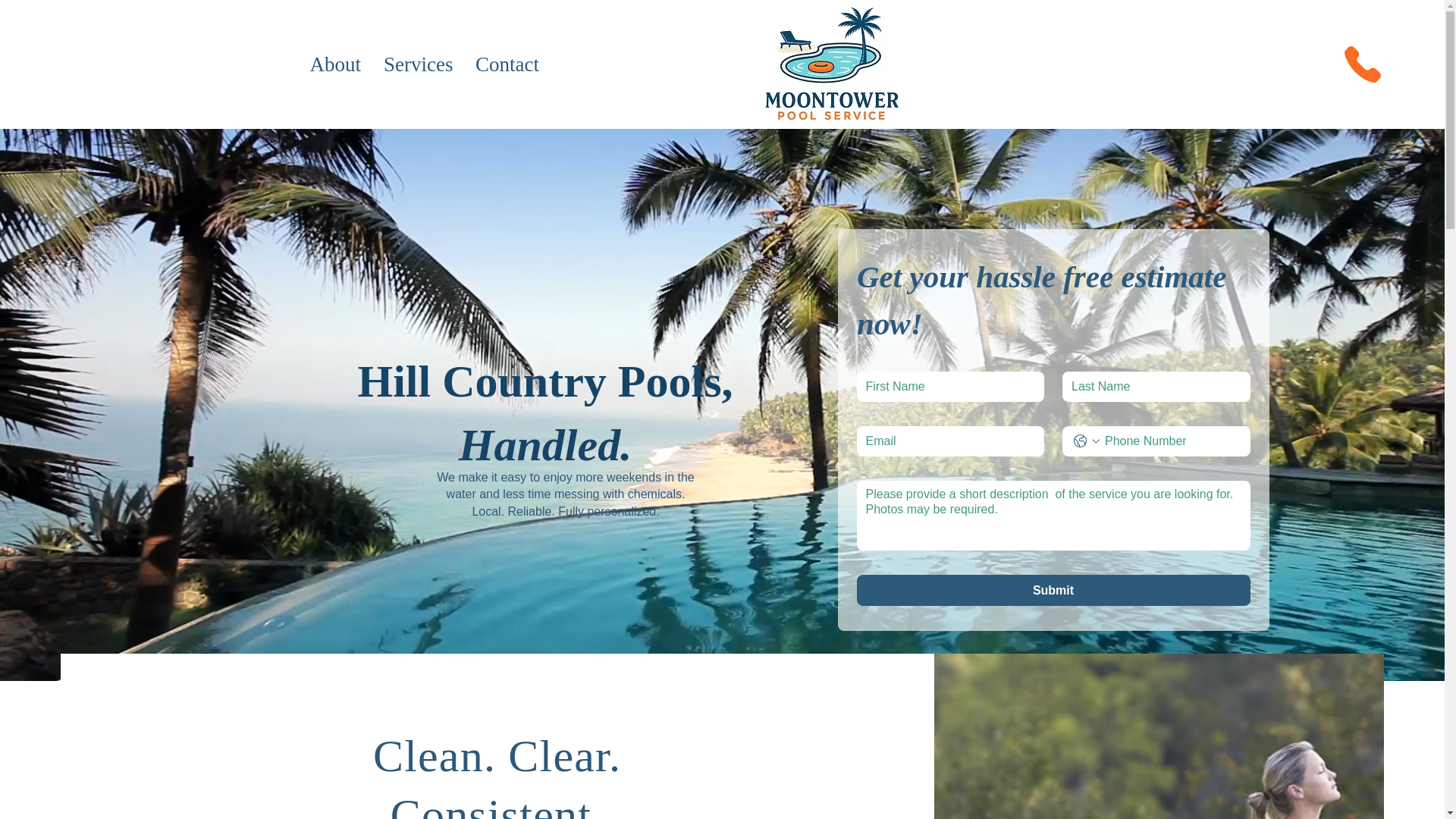website screenshot of https://moontowerpoolservice.com/