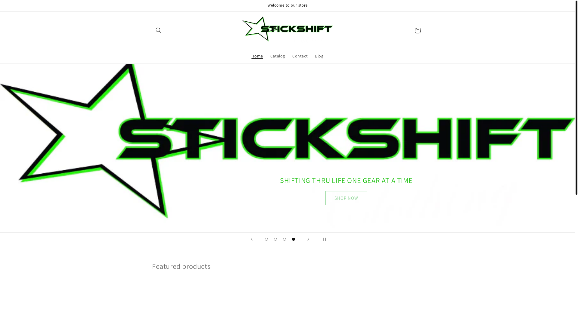 website screenshot of https://stickshiftclothing.store/