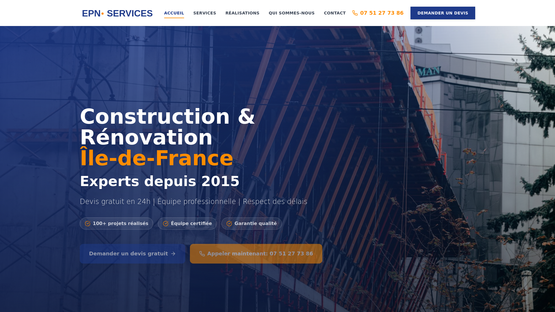 website screenshot of https://epn-services.fr/