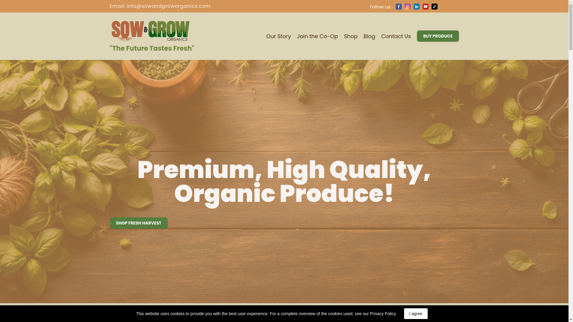 website screenshot of https://sowandgroworganics.com/